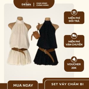 Set váy chấm bi