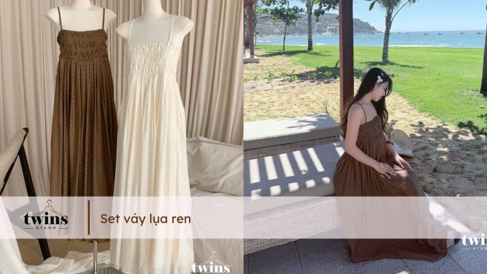 Váy Dây Dài Chấm Bi