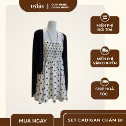 áo cadigan chấm bi